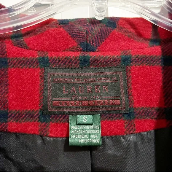 Vintage Lauren Ralph Lauren Lambs Wool Plaid Jacket Size Small (S) - Picture 4 of 7